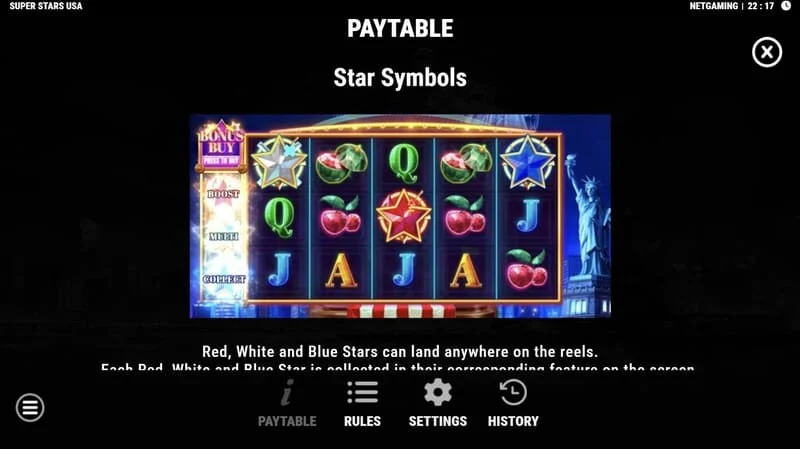 Super Stars USA - simboli zvezde u Hold & Win